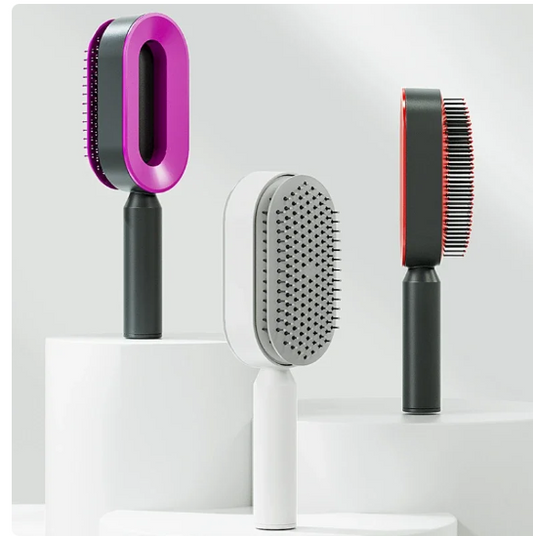 Self Cleaning Hair Brush for Women One-key Cleaning Hair Loss Airbag Massage Scalp Comb Anti-Static Hairbrush